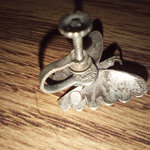 Mexican Sterling Silver & Turquoise Vintage Screw Back Earrings - Picture 15 of 16